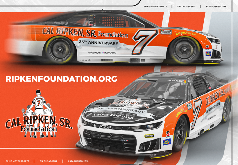 CAL RIPKEN, SR. FOUNDATION RETURNS TO NO. 7 CHEVROLET WITH SPIRE MOTORSPORTS AND DANIEL SUÁREZ