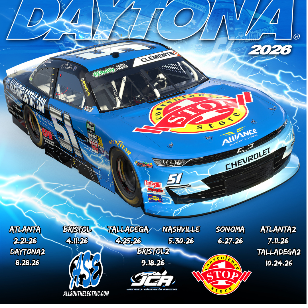 Jeremy Clements Racing Launches into New Era at Daytona Backed by All South Electric and One Stop Convenience Stores Jeremy Clements Racing Launches into New Era at Daytona Backed by All South Electric and One Stop Convenience Stores
