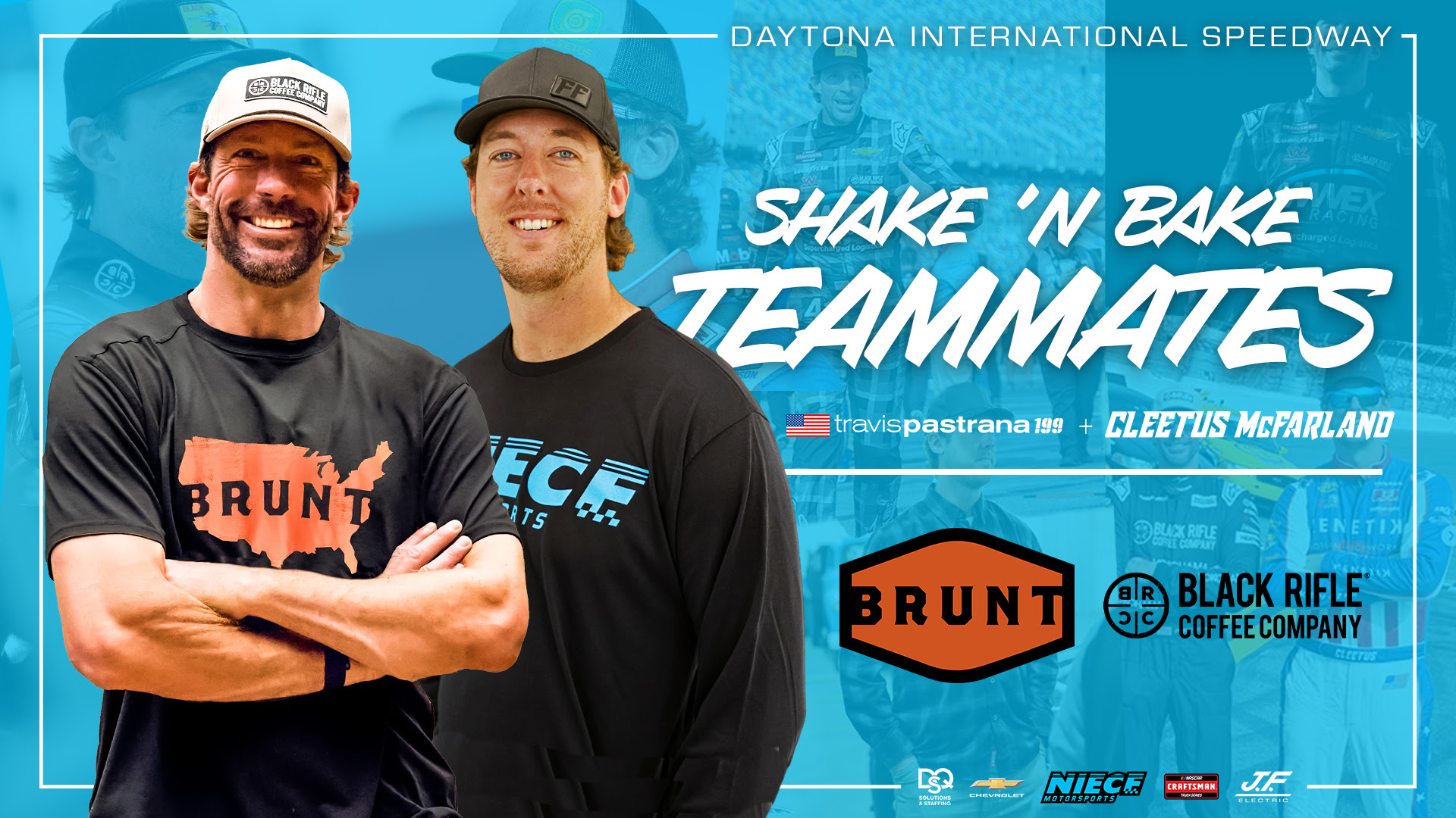 BRUNT Workwear, Black Rifle Coffee Company and Niece Motorsports Team-Up to Power Travis Pastrana and Cleetus McFarland at NCTS Opener