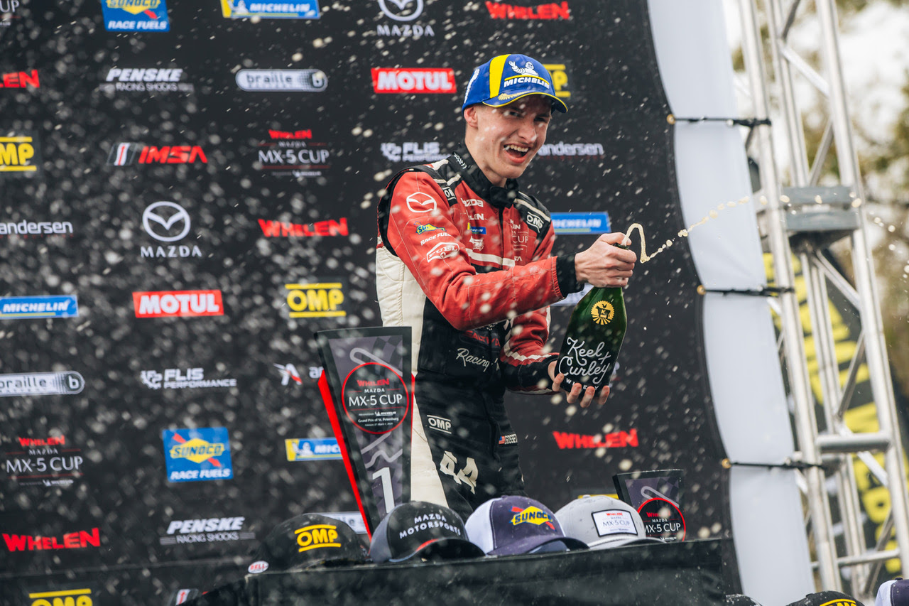 Gossett Masters Tricky St. Pete Conditions for First Mazda MX-5 Cup Win
