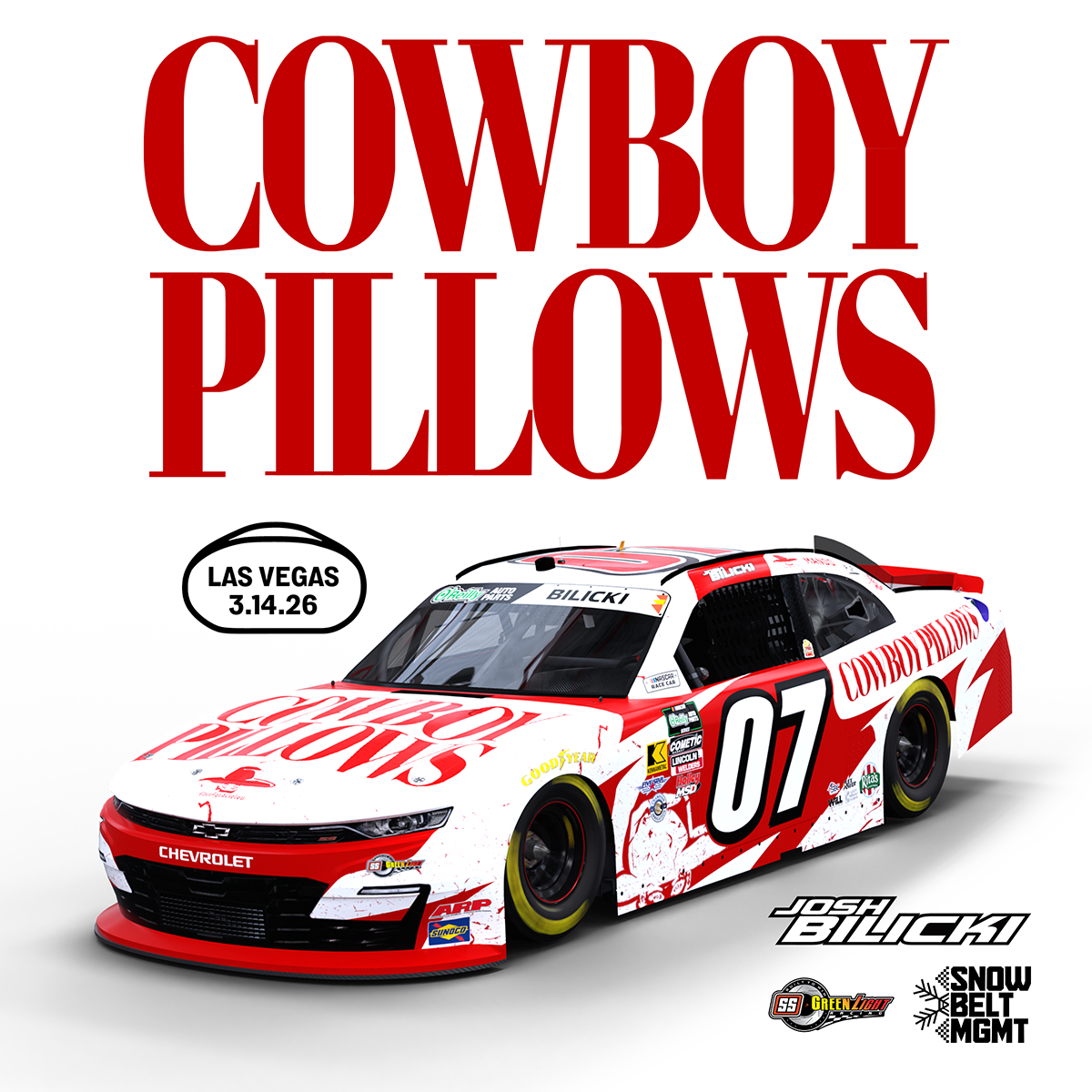 JOSH BILICKI AND SHEISGRACIELOU TEAM UP TO BRING COWBOY PILLOWS TO LAS VEGAS MOTOR SPEEDWAY JOSH BILICKI AND SHEISGRACIELOU TEAM UP TO BRING COWBOY PILLOWS TO LAS VEGAS MOTOR SPEEDWAY