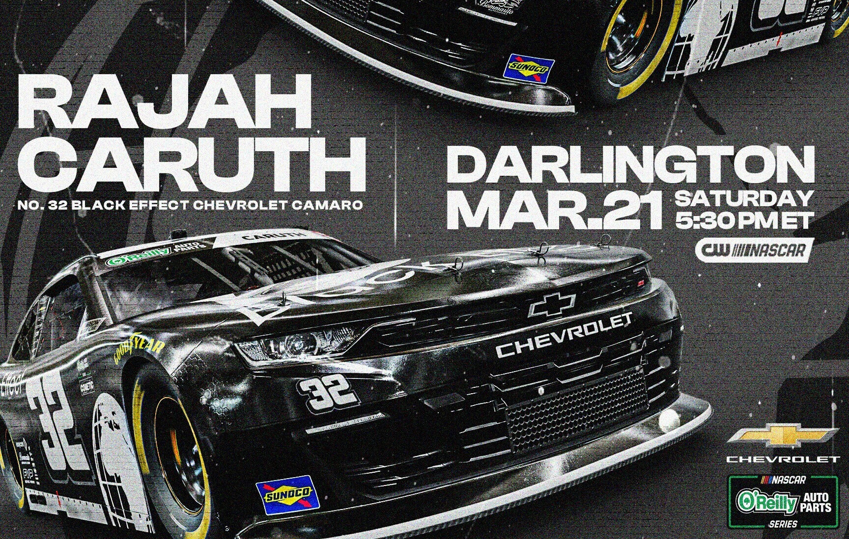 Black Effect Podcast Network Joins NASCAR’s Darlington Raceway with Rising Star Rajah Caruth Black Effect Podcast Network Joins NASCAR’s Darlington Raceway with Rising Star Rajah Caruth