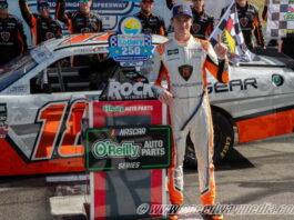 William Sawalich motors to first O’Reilly career victory at Rockingham
