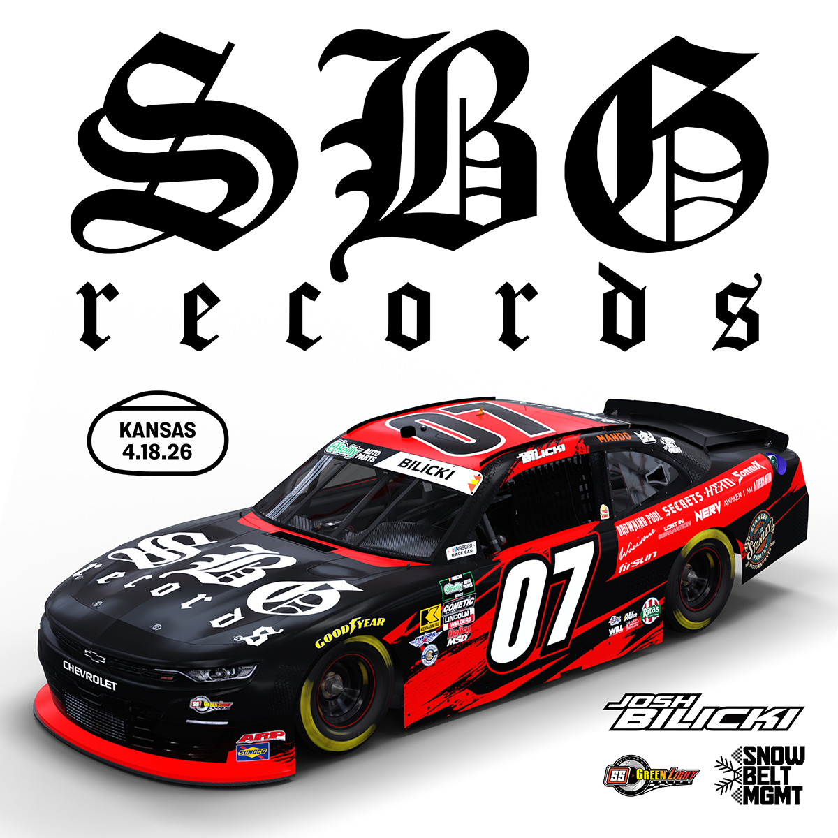 SBG RECORDS JOINS JOSH BILICKI AT KANSAS MOTOR SPEEDWAY SBG RECORDS JOINS JOSH BILICKI AT KANSAS MOTOR SPEEDWAY