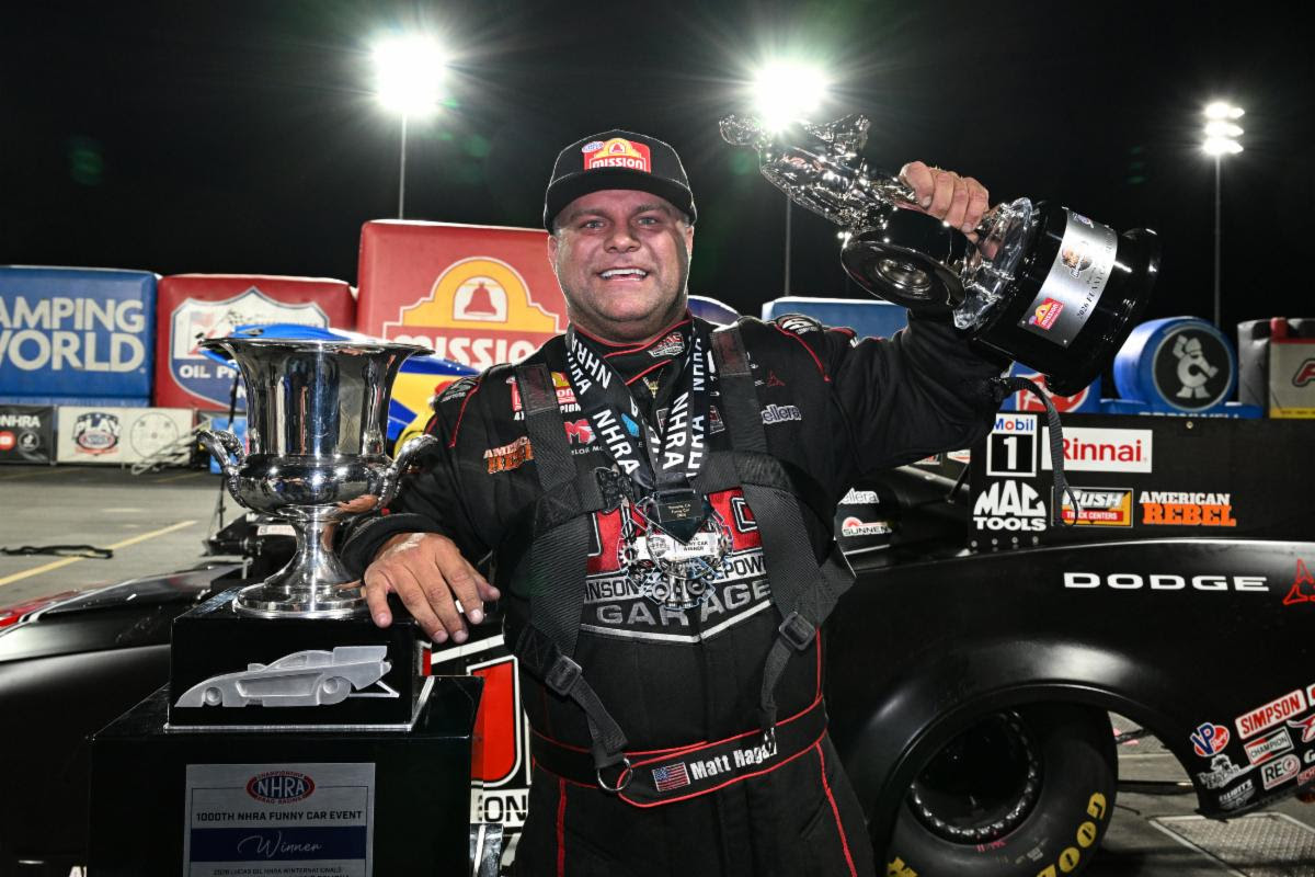 HAGAN WINS 1,000TH NHRA FUNNY CAR RACE, STEWART & ANDERSON ALSO GET VICTORIES AT LUCAS OIL NHRA WINTERNATIONALS HAGAN WINS 1,000TH NHRA FUNNY CAR RACE, STEWART & ANDERSON ALSO GET VICTORIES AT LUCAS OIL NHRA WINTERNATIONALS