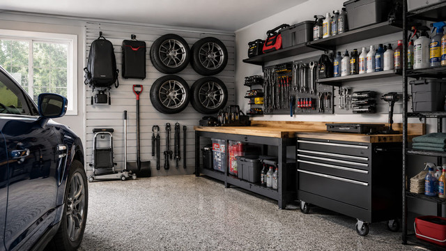 car in the garage