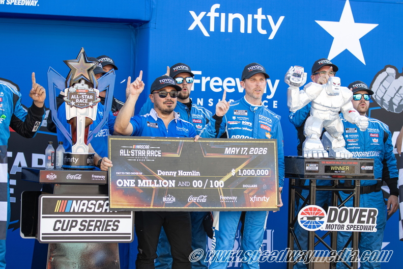 Denny Hamlin dominates for second All-Star Race victory at Dover Denny Hamlin dominates for second All-Star Race victory at Dover