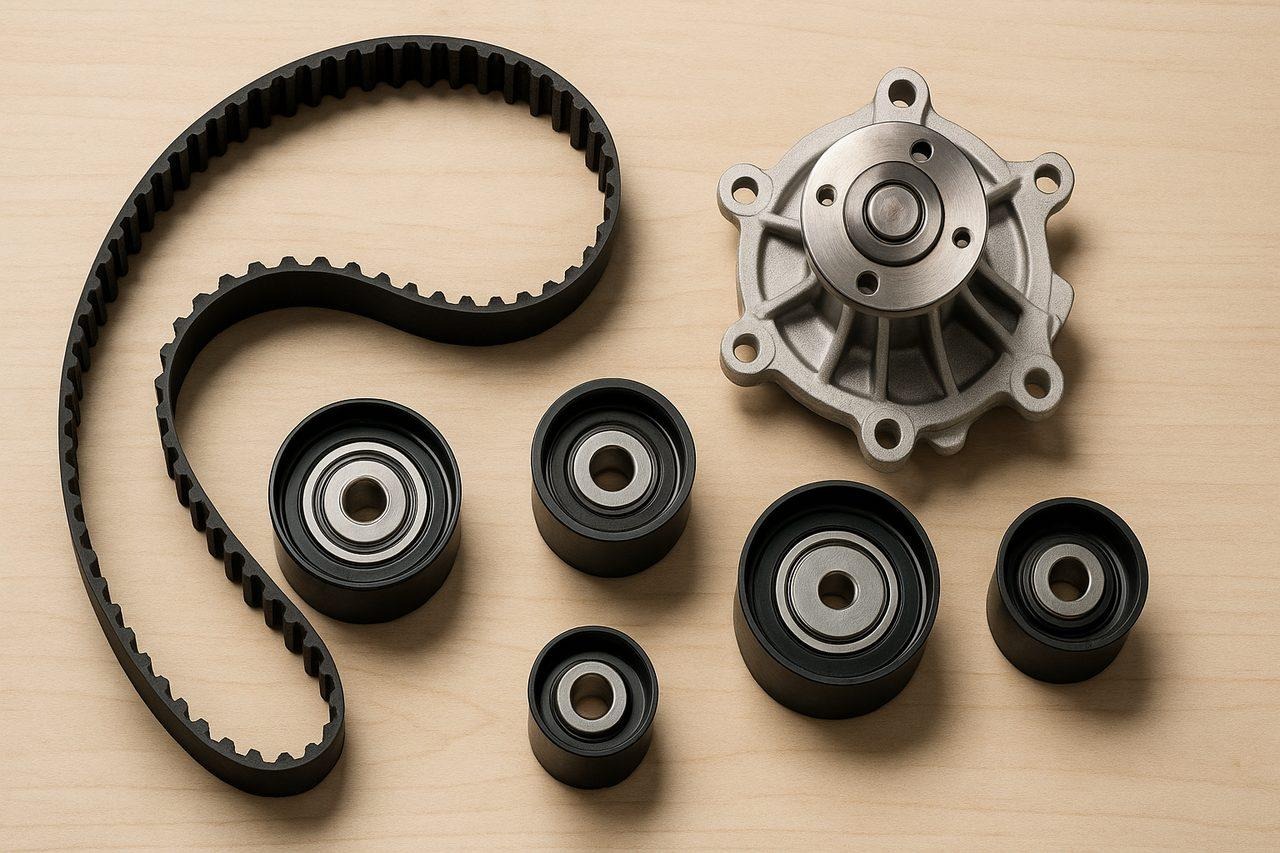 Timing belt kit with tensioner