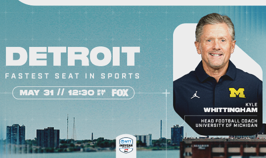 University of Michigan Football Coach Kyle Wittingham in Fastest Seat at Detroit University of Michigan Football Coach Kyle Wittingham in Fastest Seat at Detroit
