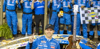 Denny Hamlin perseveres for thrilling Cup victory at Nashville