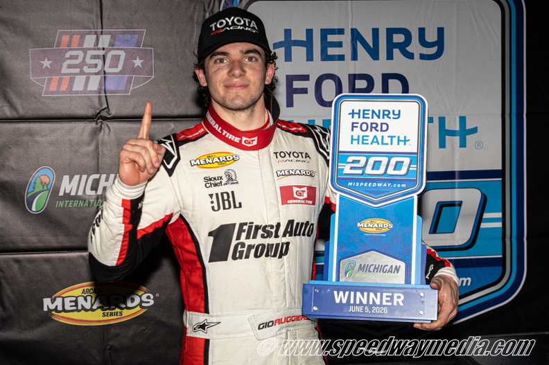 Giovanni Ruggiero wins rain-shortened ARCA event at Michigan Giovanni Ruggiero wins rain-shortened ARCA event at Michigan