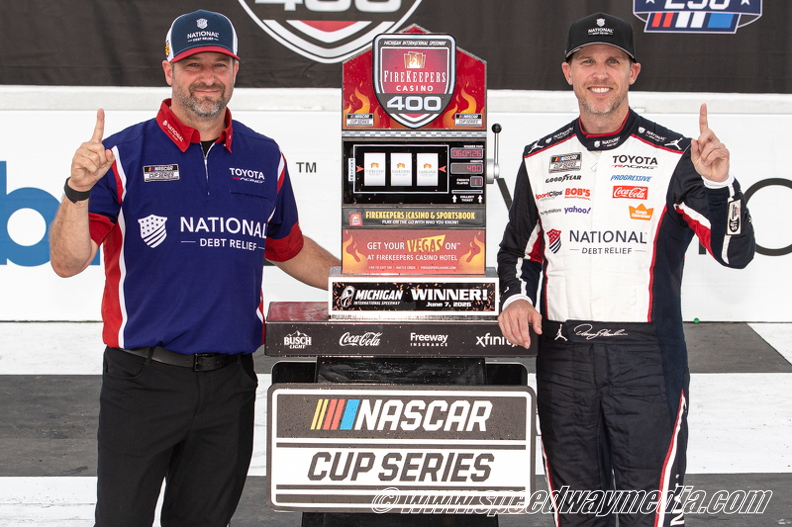 Denny Hamlin rallies for 63rd Cup career victory at Michigan Denny Hamlin rallies for 63rd Cup career victory at Michigan
