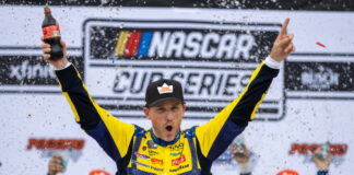 Denny Hamlin achieves first three-peat in Cup career at Pocono