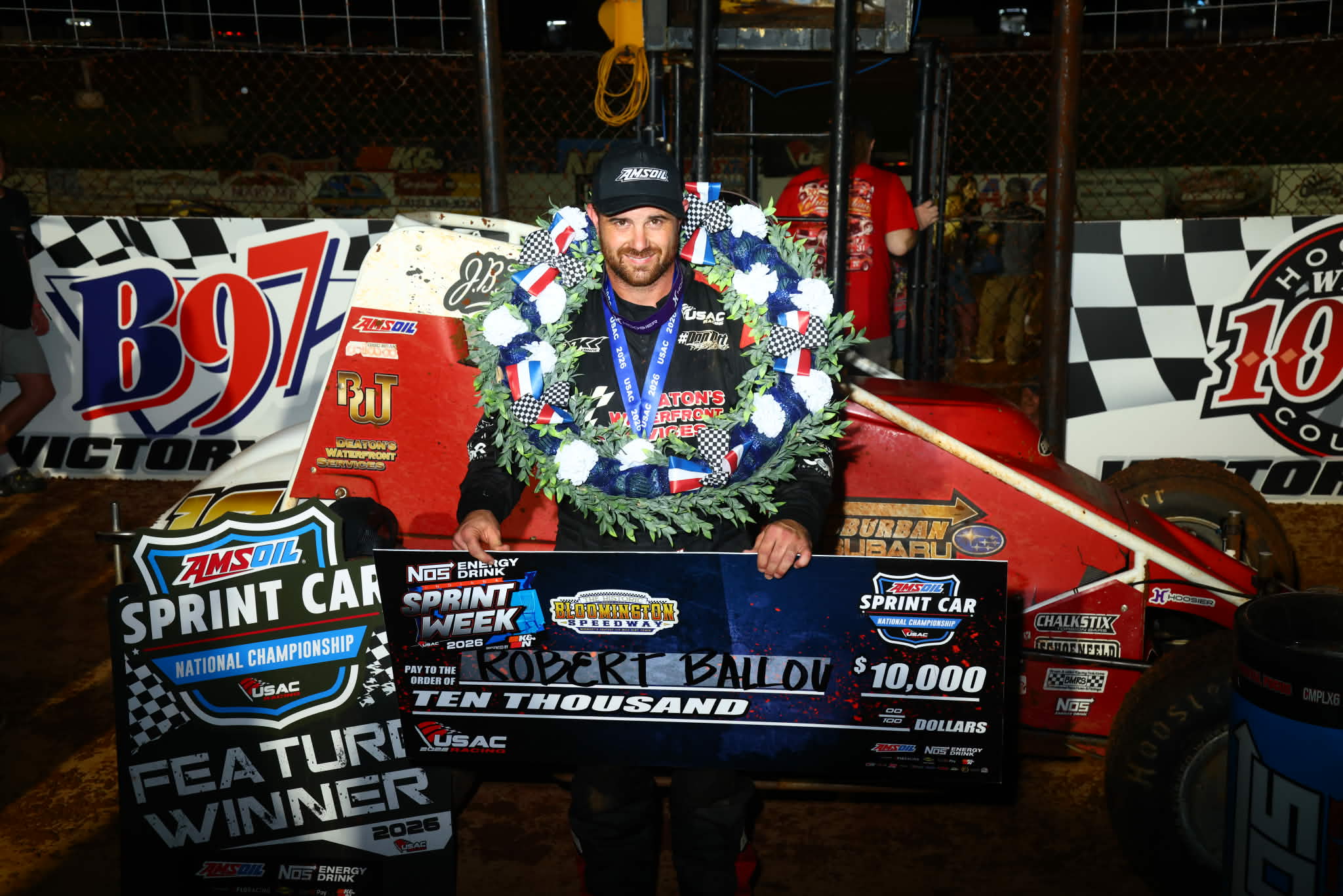 Robert Ballou Wins Round 8 of Indiana Sprint Week at Bloomington Speedway Over Gavin Miller in Last-Lap Pass Robert Ballou Wins Round 8 of Indiana Sprint Week at Bloomington Speedway Over Gavin Miller in Last-Lap Pass