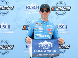 Denny Hamlin nabs fourth Cup pole of 2026 at Chicagoland