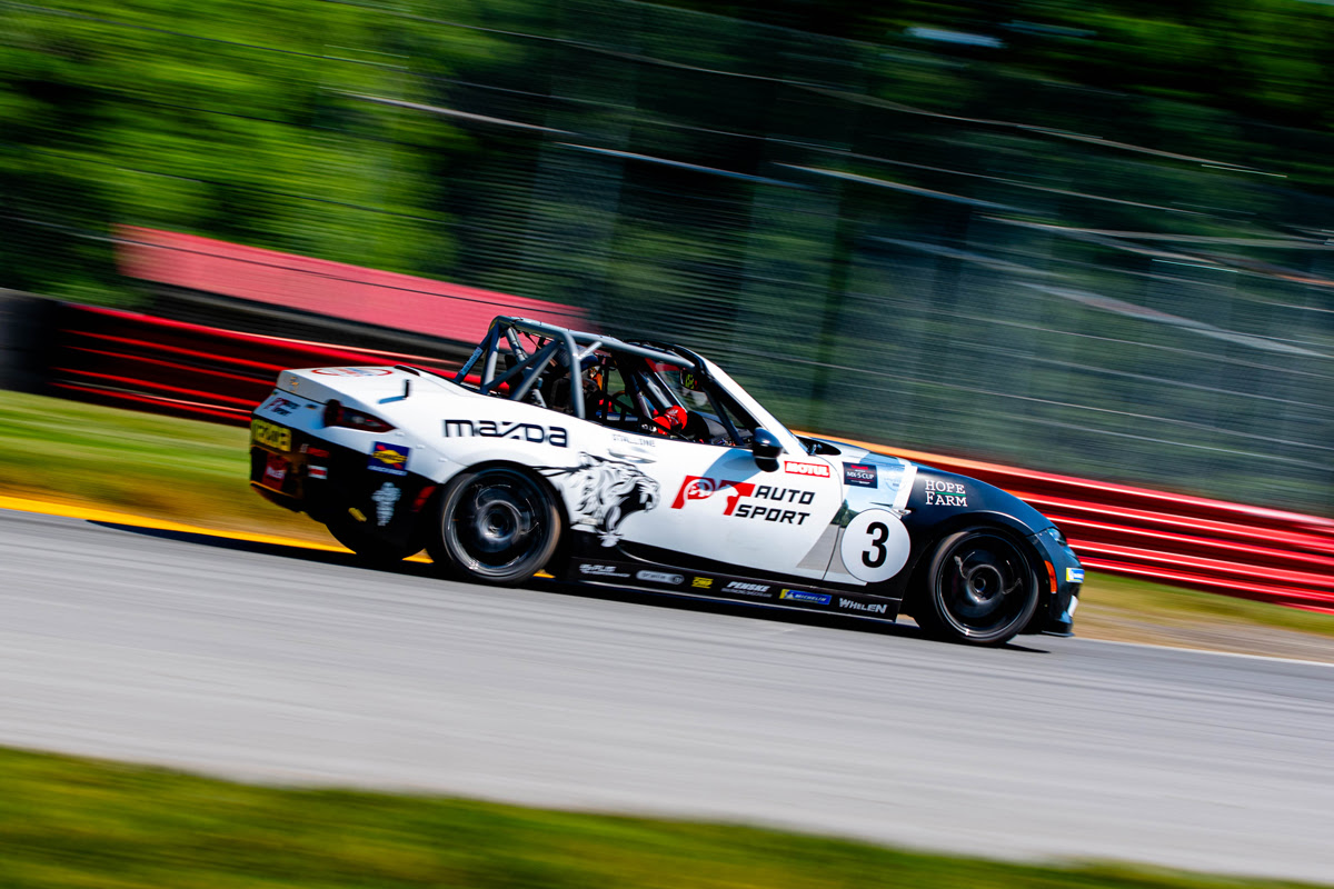 Racing, testing, and sim time set up Stallone for Mazda MX-5 success at CTMP Racing, testing, and sim time set up Stallone for Mazda MX-5 success at CTMP