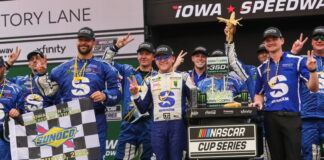 Ty Gibbs utilizes late two-tire pit call for thrilling Cup victory at Iowa