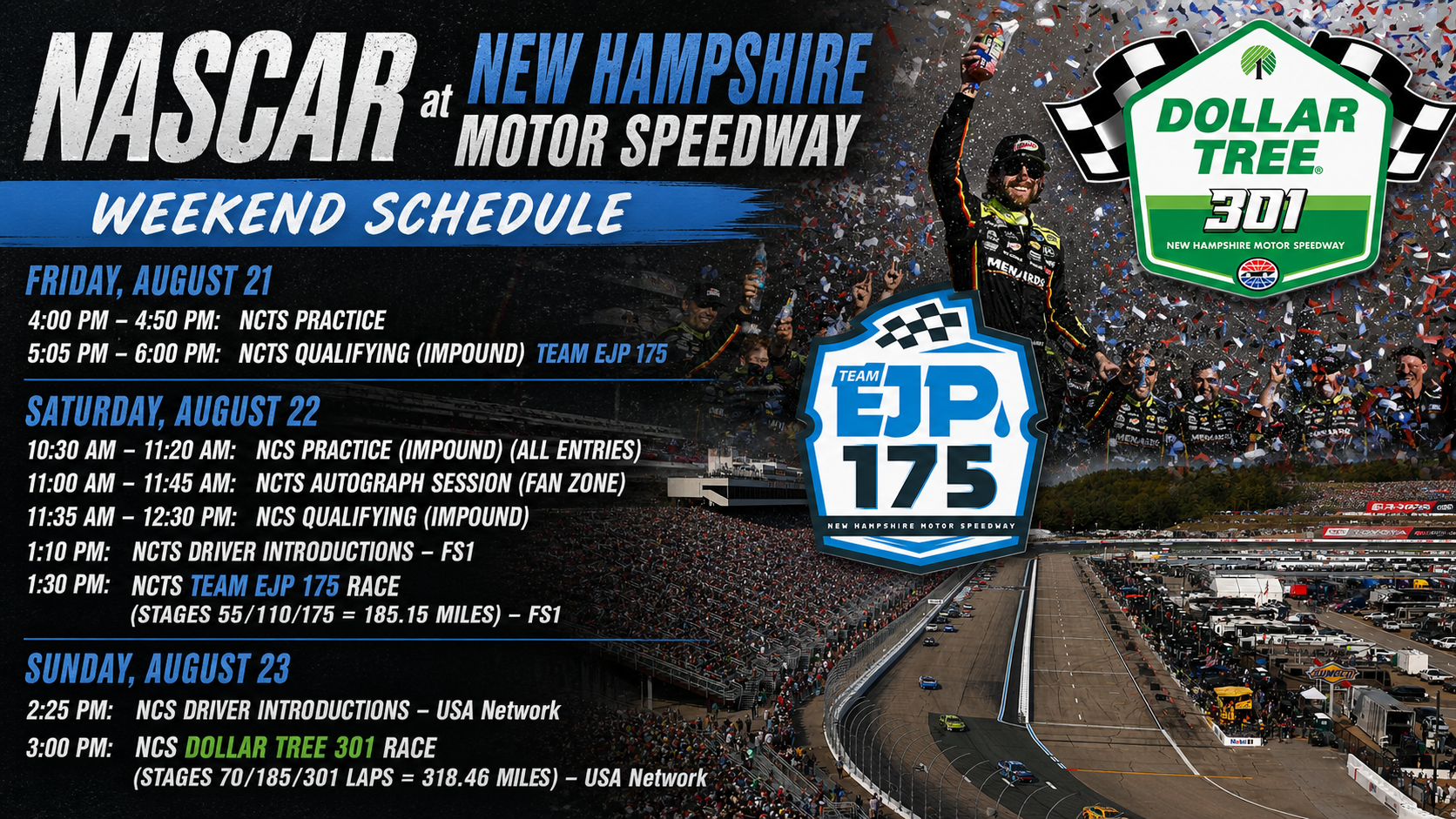 The Weekend Schedule for New Hampshire Motor Speedway
