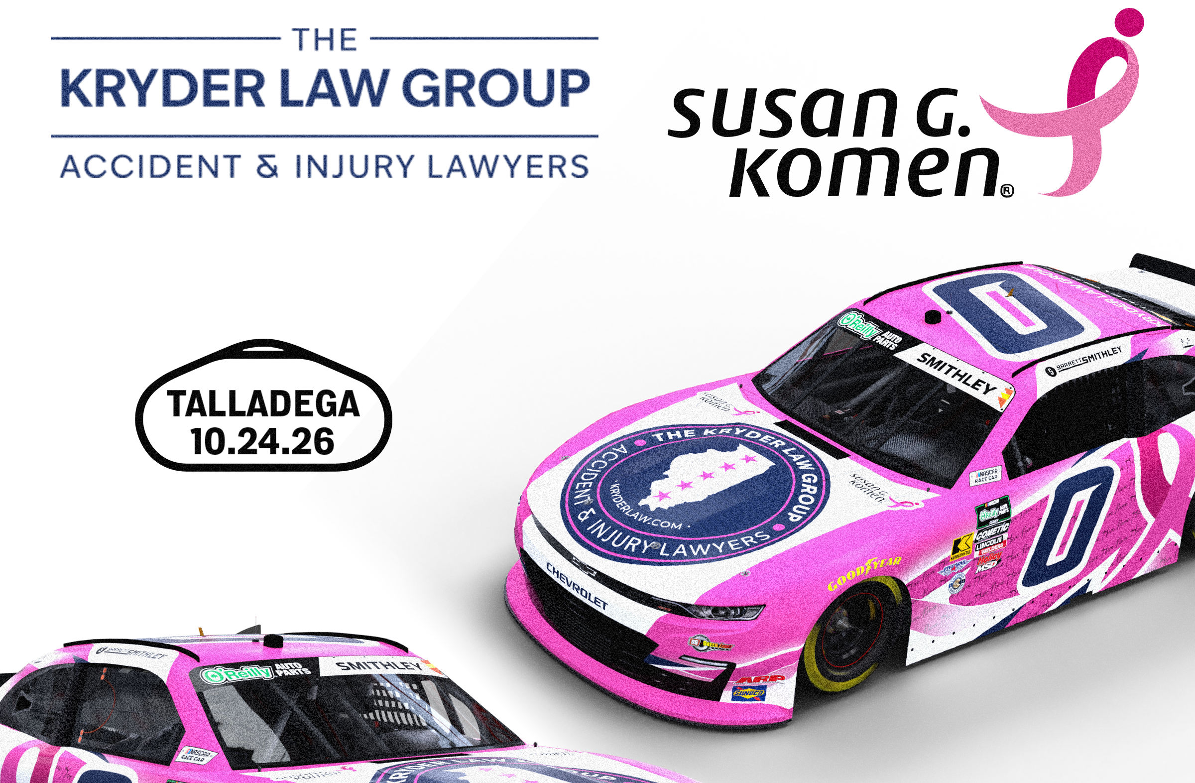 GARRETT SMITHLEY TEAMS UP WITH THE KRYDER LAW GROUP TO RACE TOWARDS A CURE WITH FOR SUSAN G KOMEN GARRETT SMITHLEY TEAMS UP WITH THE KRYDER LAW GROUP TO RACE TOWARDS A CURE WITH FOR SUSAN G KOMEN