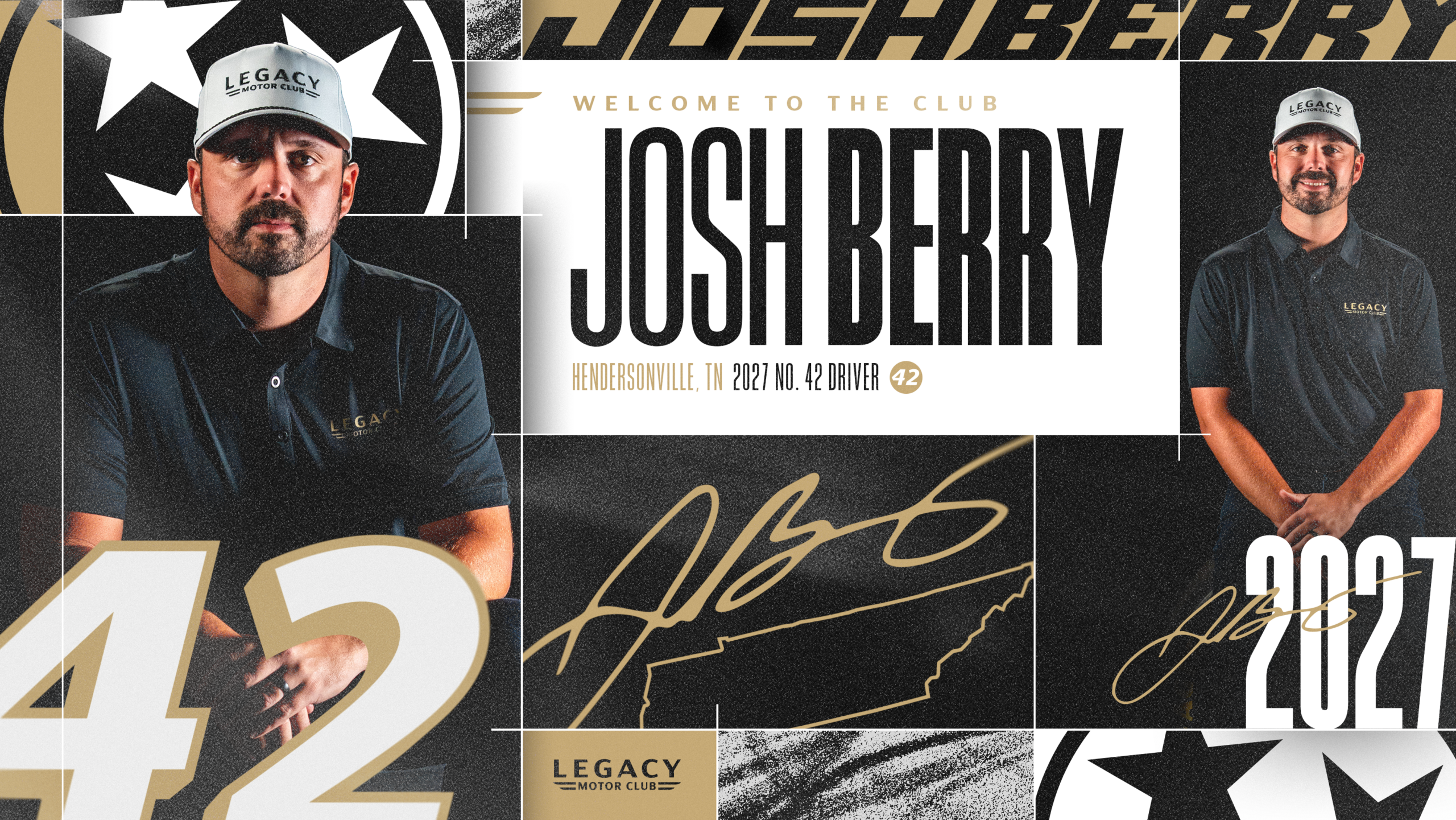 LEGACY MOTOR CLUB ANNOUNCES JOSH BERRY AS DRIVER OF THE NO. 42 TOYOTA CAMRY XSE FOR 2027 NASCAR CUP SERIES SEASON LEGACY MOTOR CLUB ANNOUNCES JOSH BERRY AS DRIVER OF THE NO. 42 TOYOTA CAMRY XSE FOR 2027 NASCAR CUP SERIES SEASON
