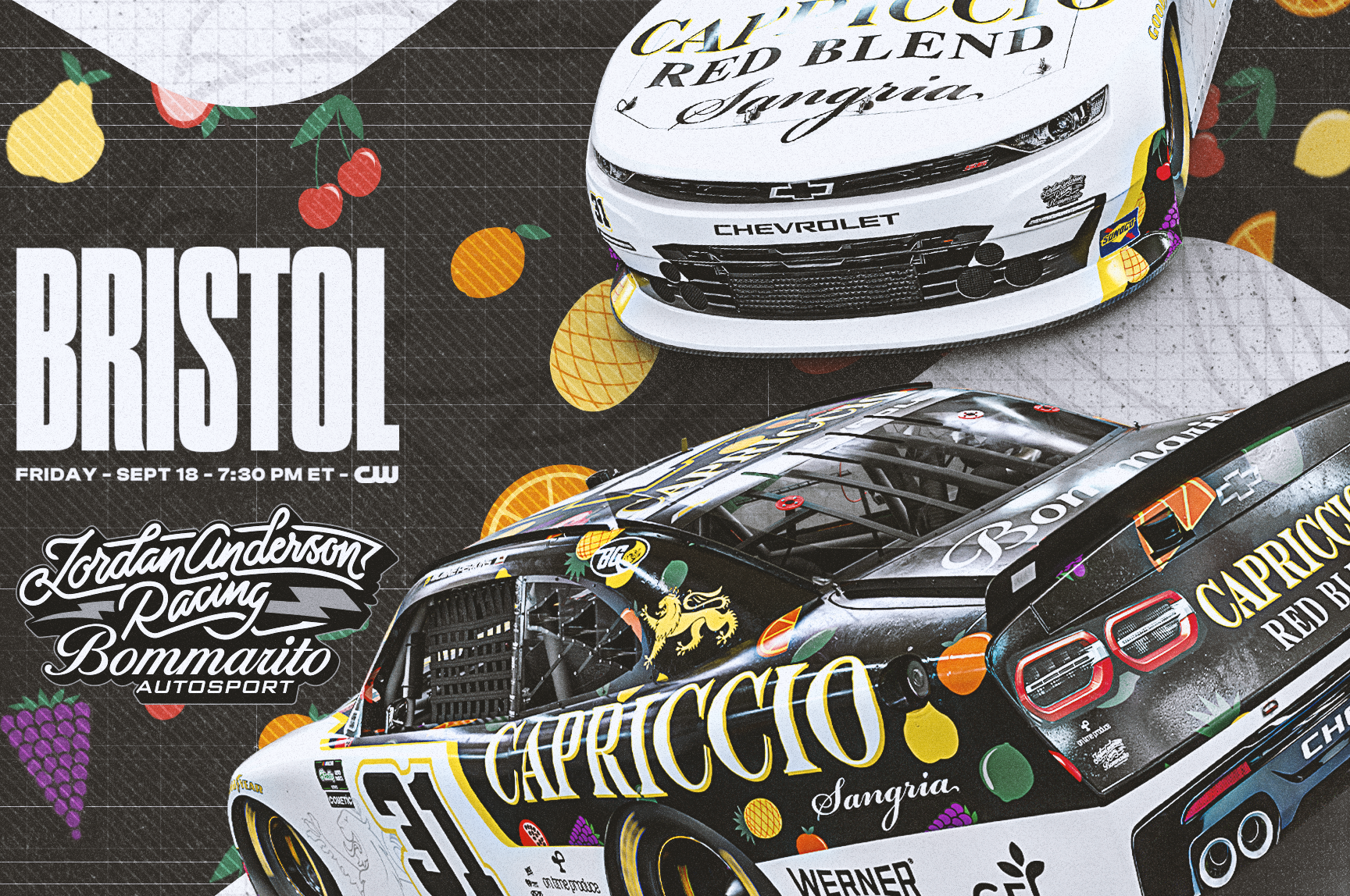Capriccio Bubbly Sangria Teams with Blaine Perkins, Jordan Anderson Racing for Bristol Capriccio Bubbly Sangria Teams with Blaine Perkins, Jordan Anderson Racing for Bristol