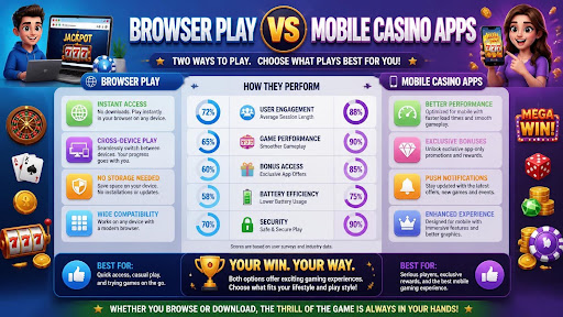 Browser Play vs. Mobile Casino Apps: Which Performs Better? Browser Play vs. Mobile Casino Apps: Which Performs Better?