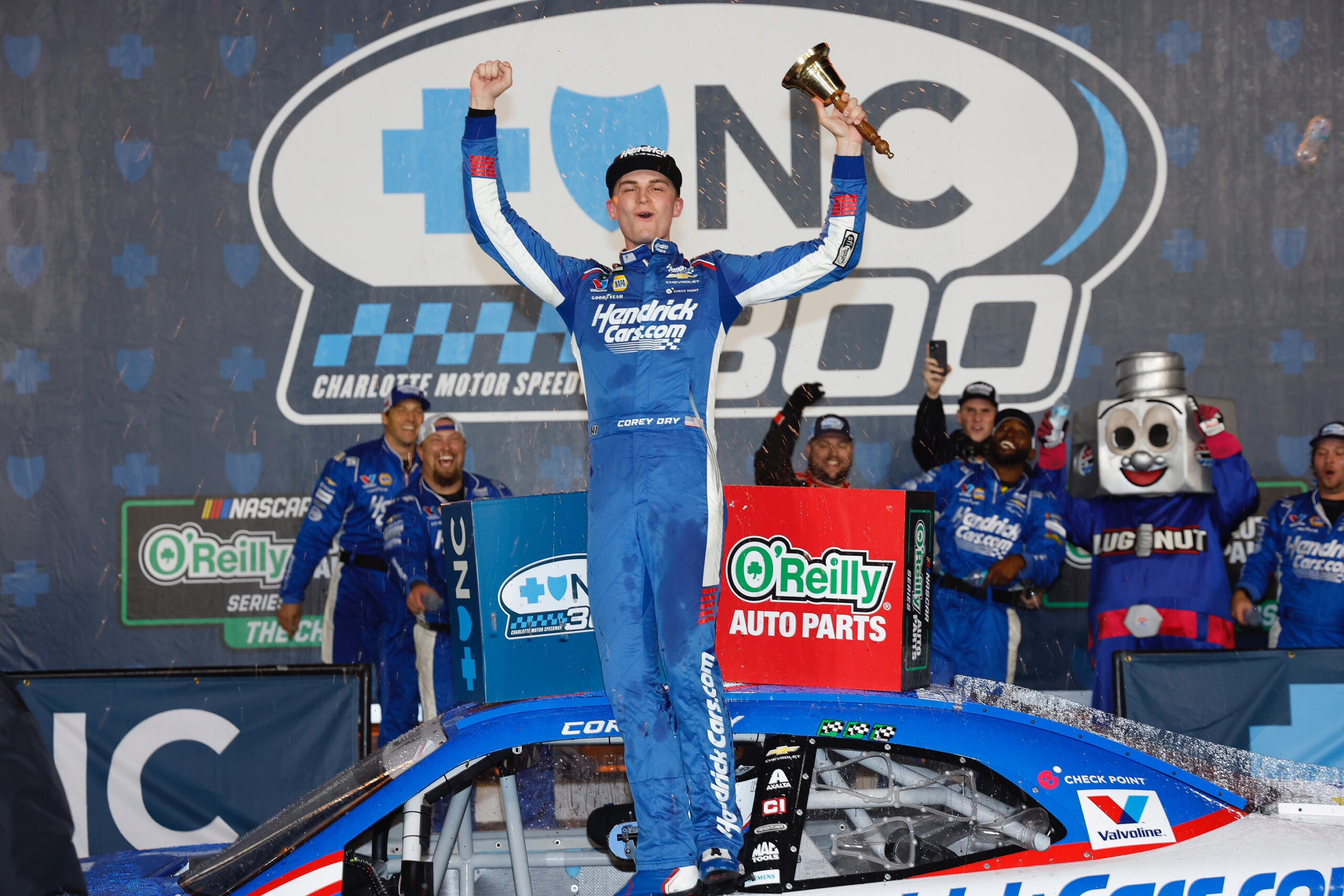 Day Rebounds From Penalty, Holds Off Love For Blue Cross NC 300 Victory Day Rebounds From Penalty, Holds Off Love For Blue Cross NC 300 Victory